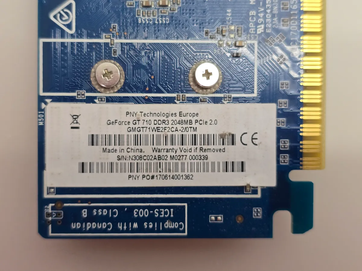 Відеокарта PNY GeForce GT 710 2GB (2Gb,GDDR3,64 Bit,HDMI,PCI-Ex,Б/У)