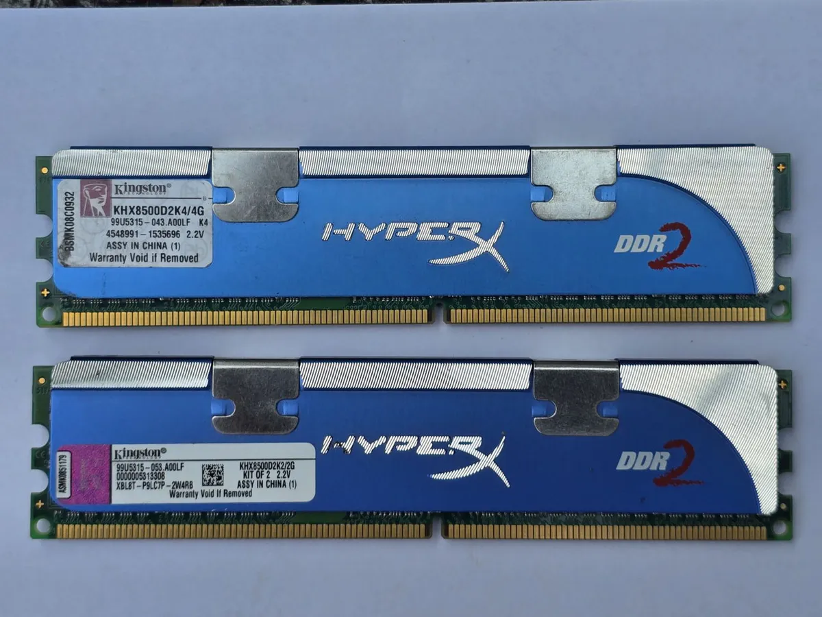 Купити Комплект Оперативної пам'яті Kingston DDR2 2GB (2x1GB) 1066MHz б/у з гарантією