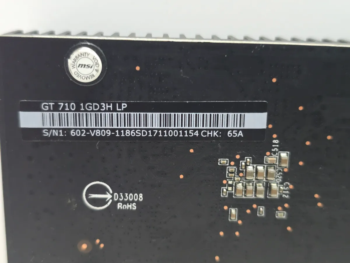 Відеокарта MSI GeForce GT 710 1GB (Low profile, GDDR3,64 Bit,HDMI,PCI-Ex, Б/у)