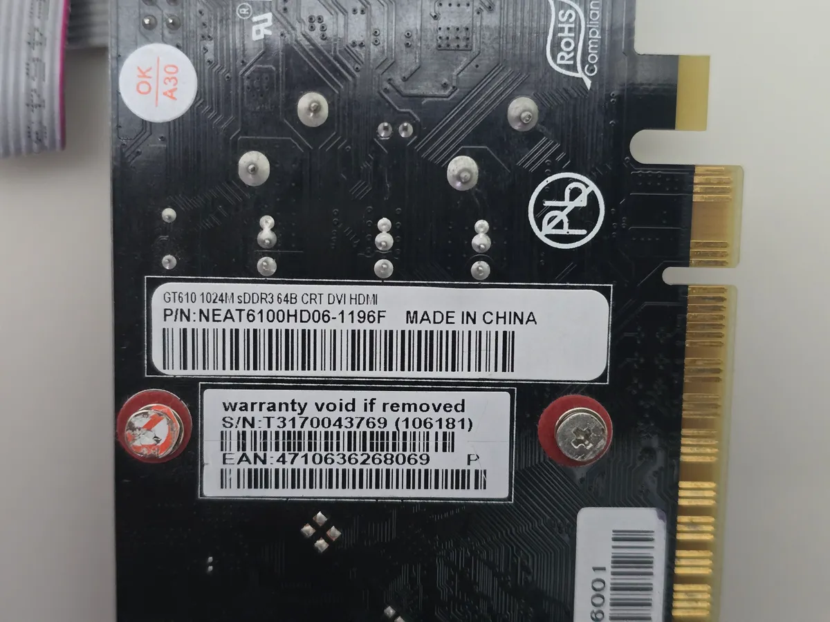Відеокарта PALIT GeForce GT 610 1GB (1Gb,GDDR3, 64 Bit, HDMI, PCI-Ex, Б/у)