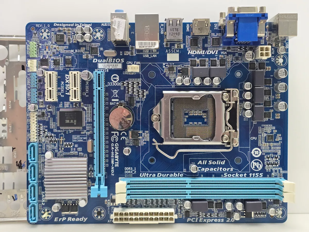 Gigabyte GA-H61M-HD2 (s1155, Б/у, DDR3) - Материнська плата LGA 1155 | Гарантія